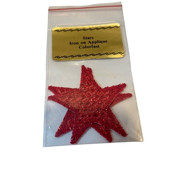 Handmade Sequin Magic Poinsettia Collar and Heart Note, Stars and Leaf Gold Red - Picture 6 of 12